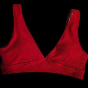 Shein Ribbed Swim Top